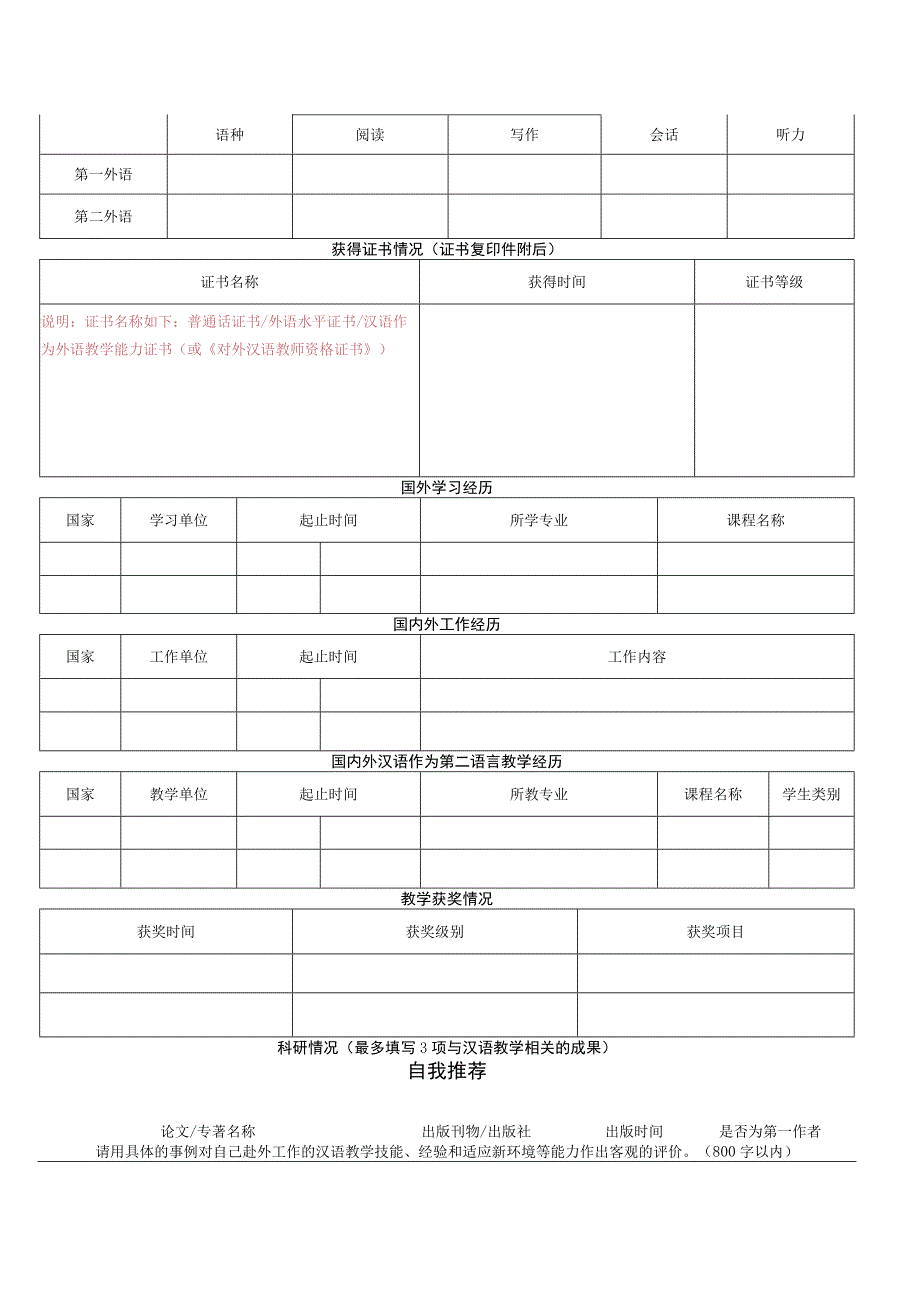 孔子学院课堂汉语教师申请表申请编码.docx_第2页