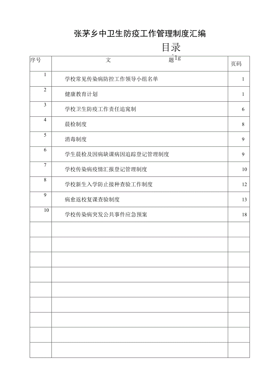 张茅乡卫生防疫工作管理手册.docx_第1页