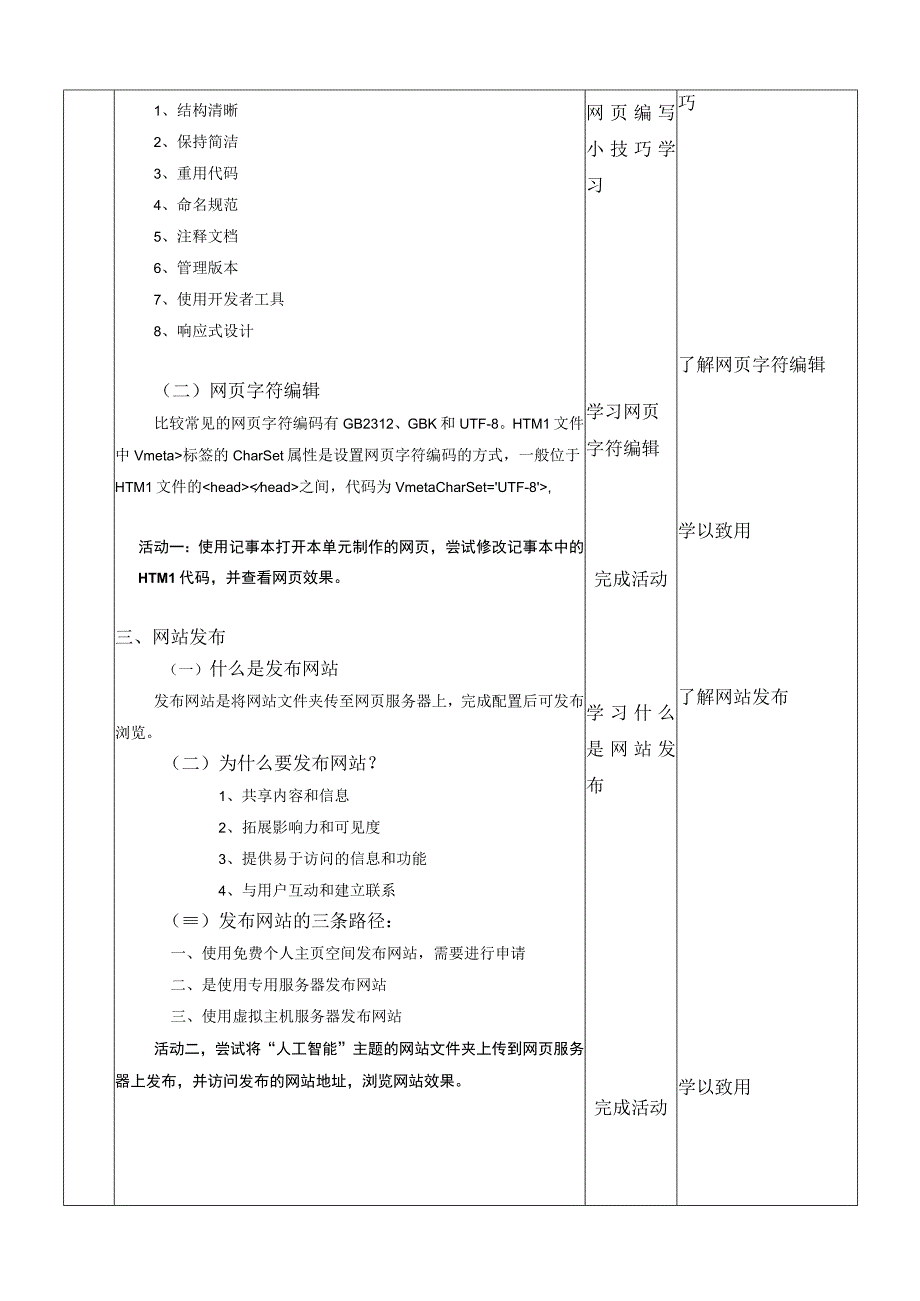 浙教版信息科技八上第10课 网页的编辑与发布 教案.docx_第2页