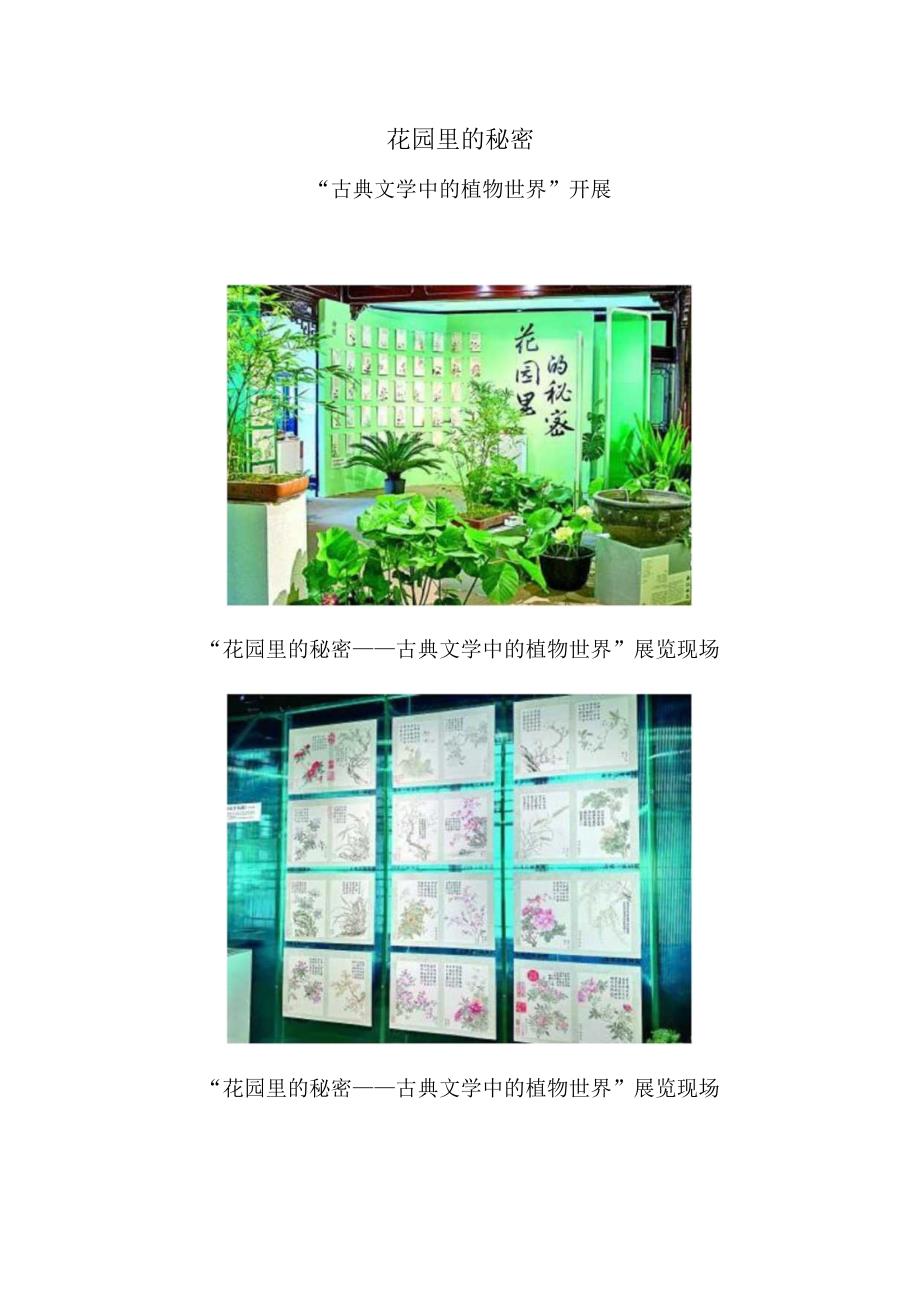 花园里的秘密——“古典文学中的植物世界”开展.docx_第1页