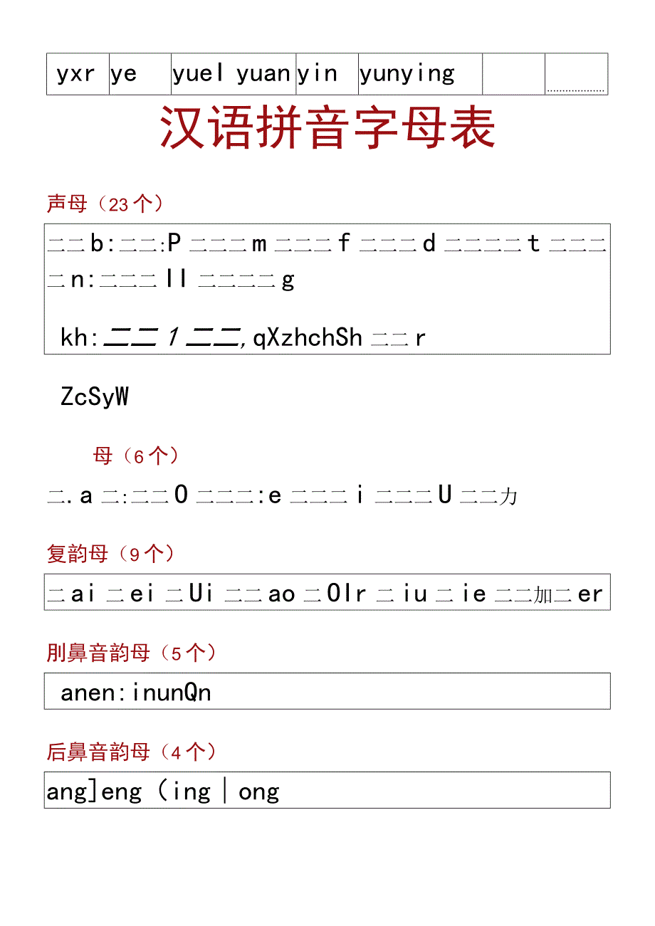 汉语拼音字母表四线田格格式.docx_第2页