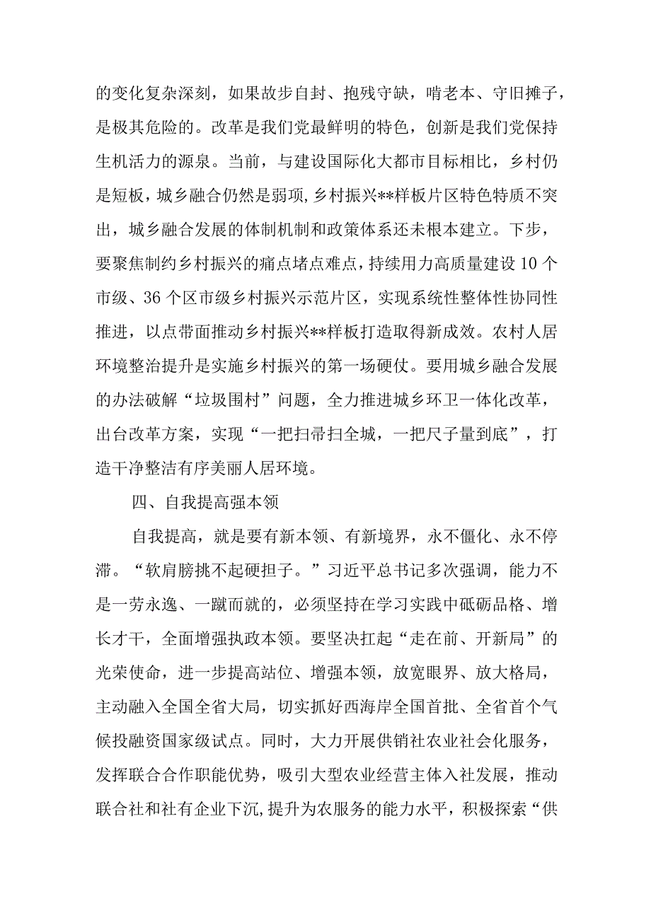 第二批主题教育学习《论党的自我革命》心得体会研讨发言材料（共十篇）.docx_第3页