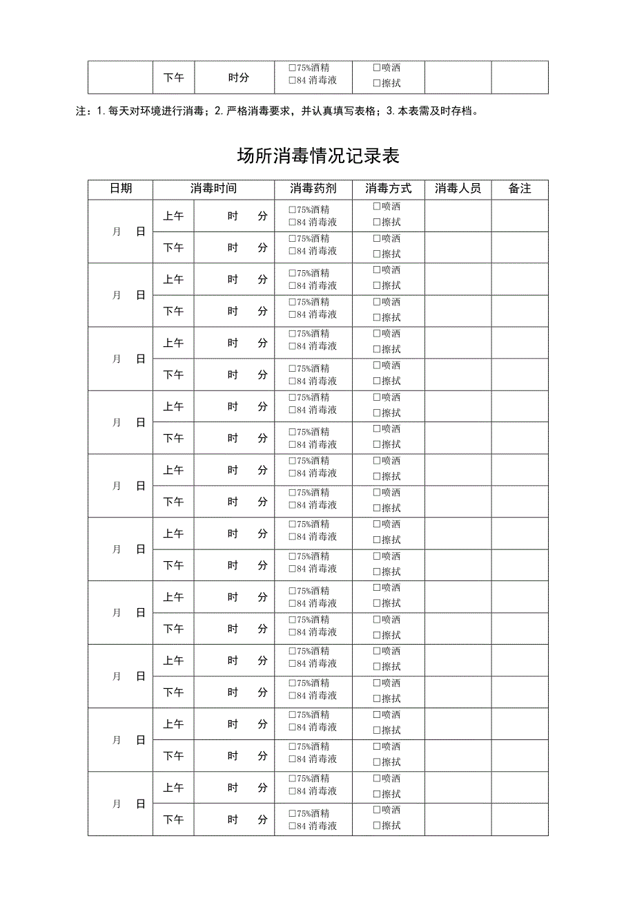 场所消毒情况记录表模板.docx_第3页