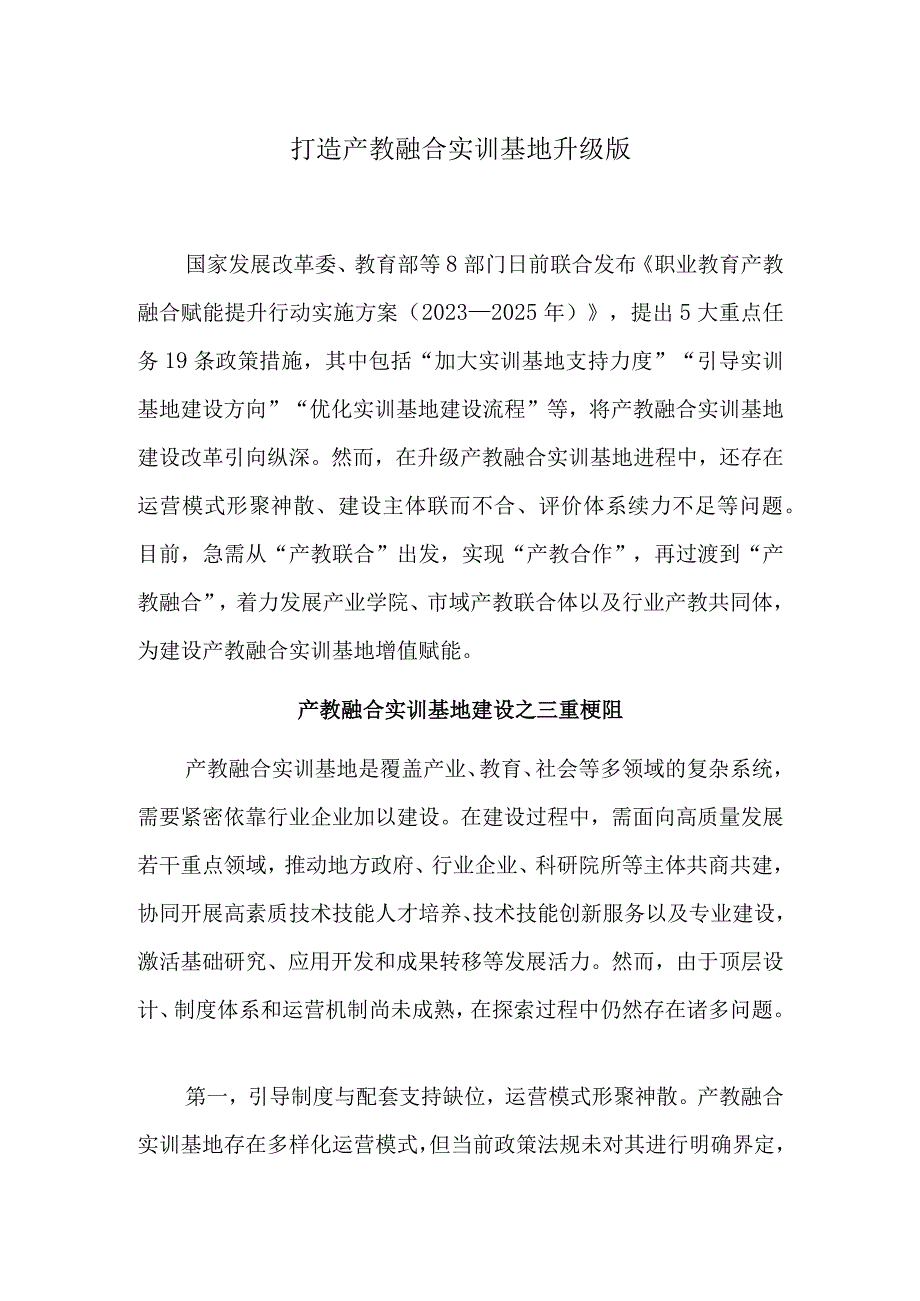 打造产教融合实训基地升级版.docx_第1页