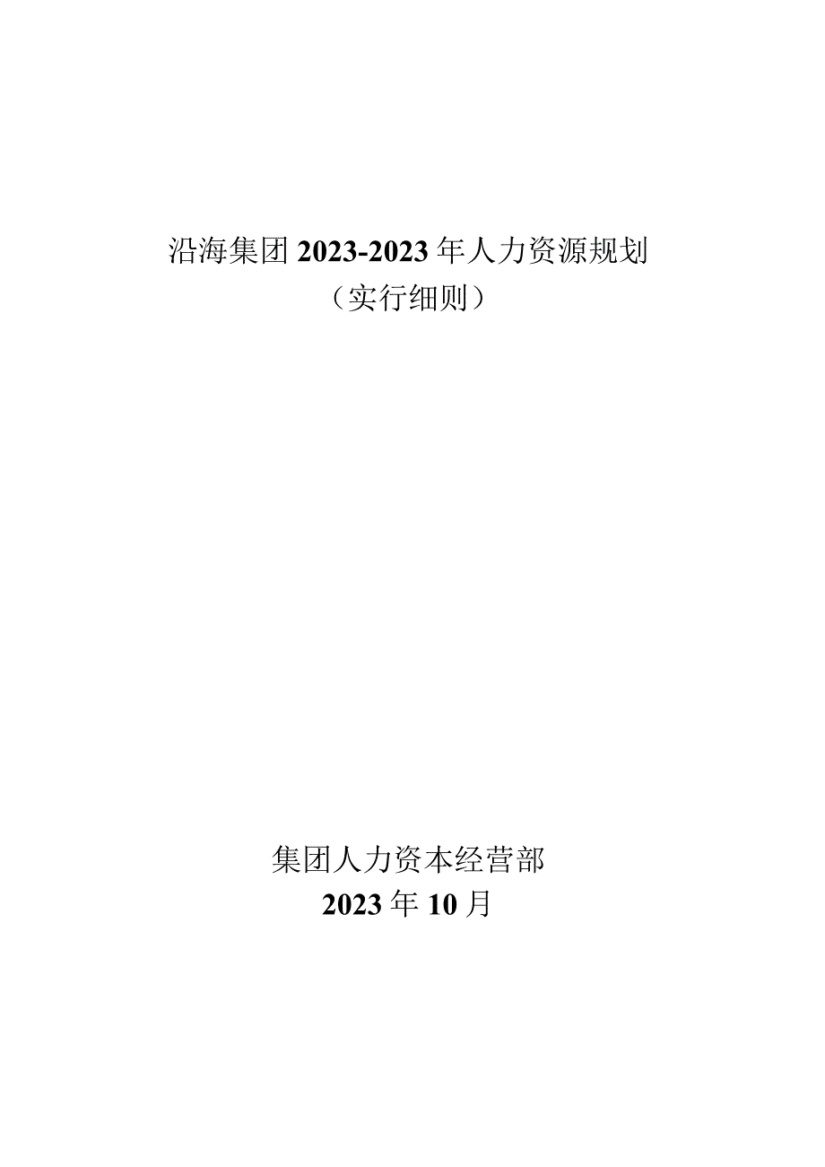 沿海集团人力资源规划实施指南.docx_第1页