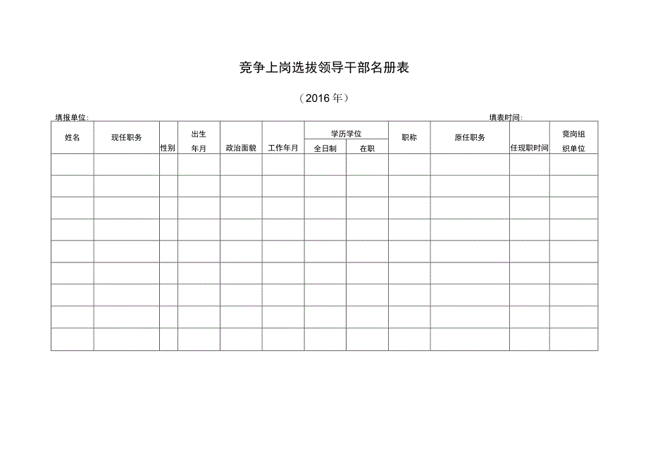 竞争上岗选拔领导干部名册表.docx_第1页