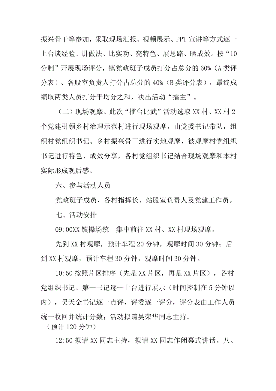 XX镇村党组织书记抓党建促乡村振兴“擂台比武”活动方案.docx_第2页