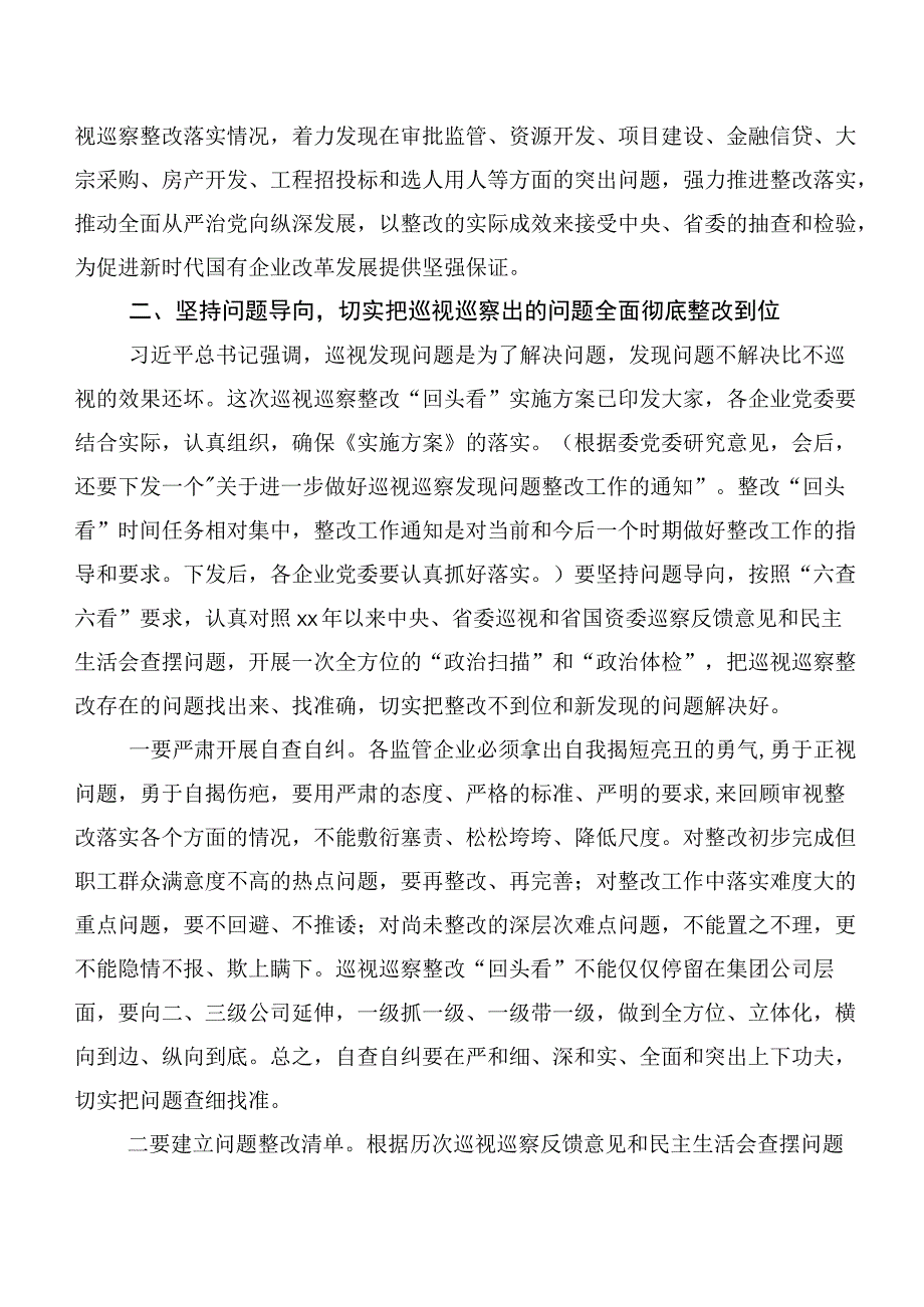 10篇巡视整改专题民主生活会巡视整改工作动员会的讲话稿.docx_第2页