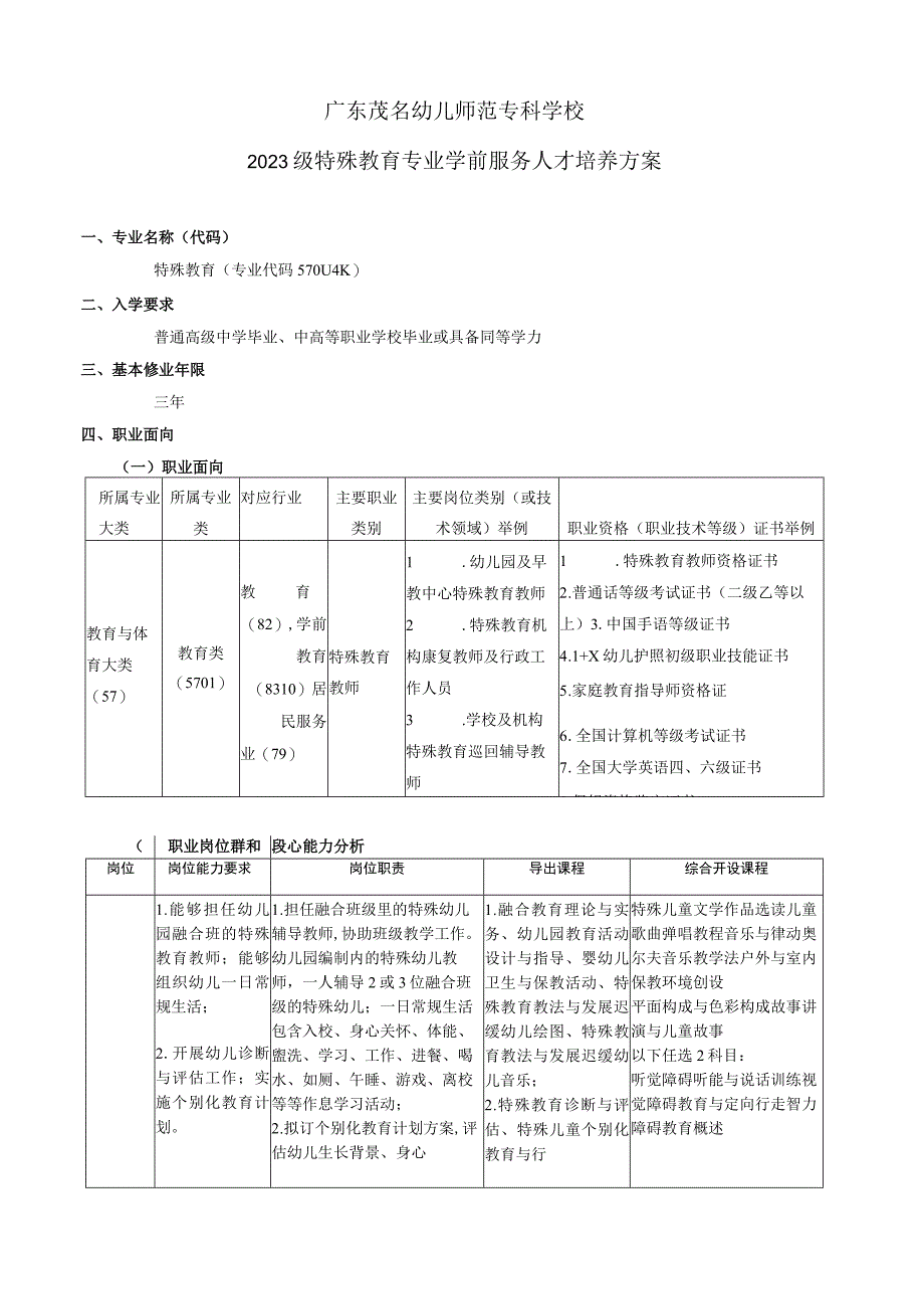 03-特殊教育专业（三年制）2023级人才培养方案.docx_第2页