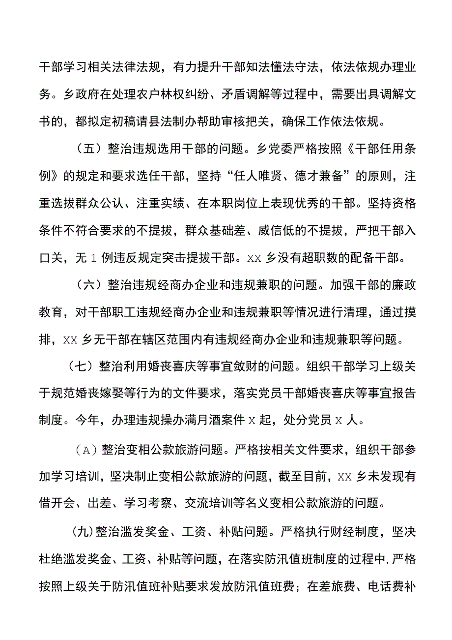 乡镇关于开展正风肃纪专项整治工作总结范文.docx_第3页