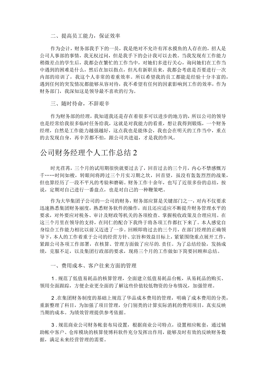 公司财务经理个人工作总结.docx_第2页