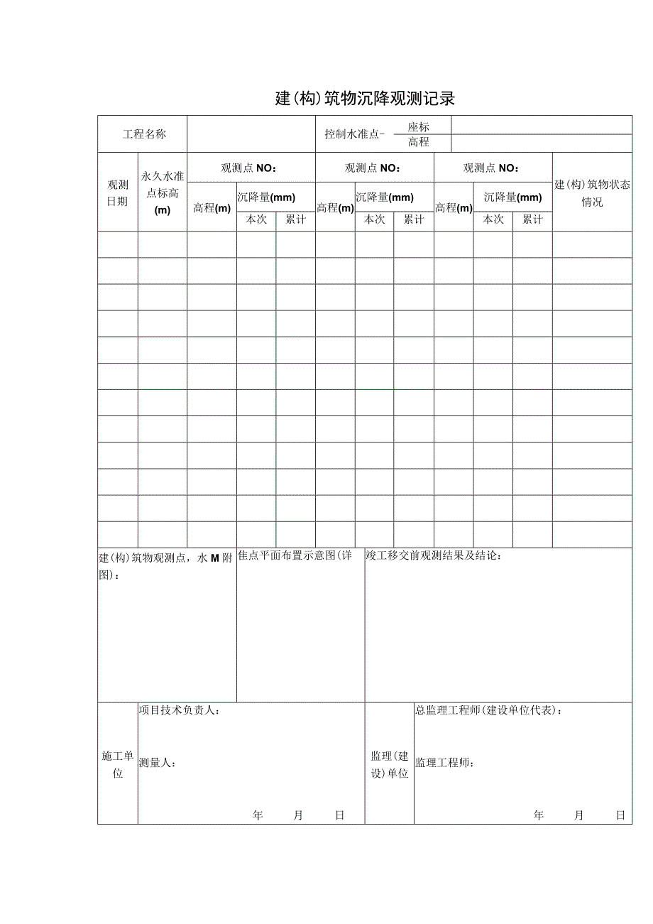 建（构）筑物沉降观测记录.docx_第1页