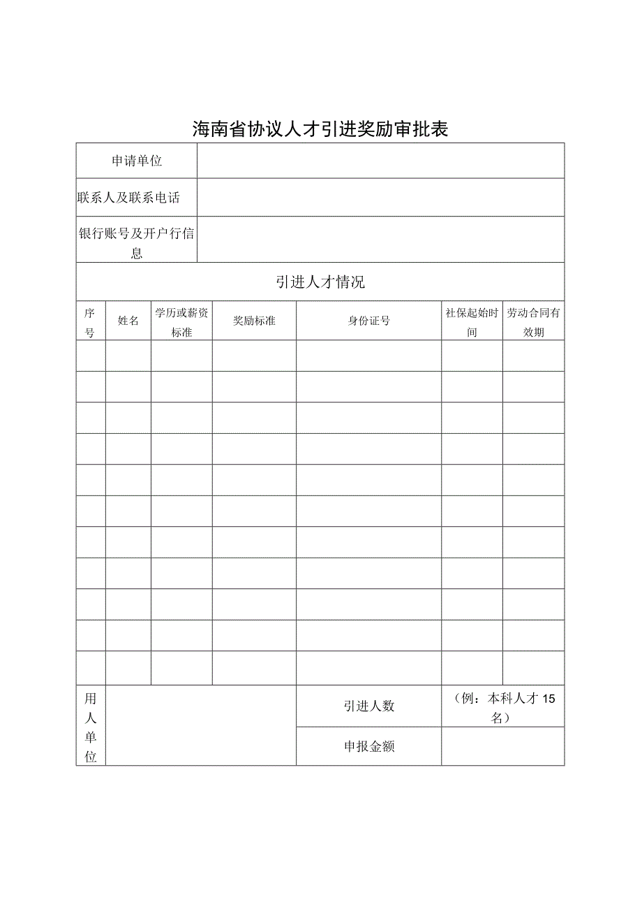 海南省协议人才引进奖励审批表（2023年）.docx_第1页