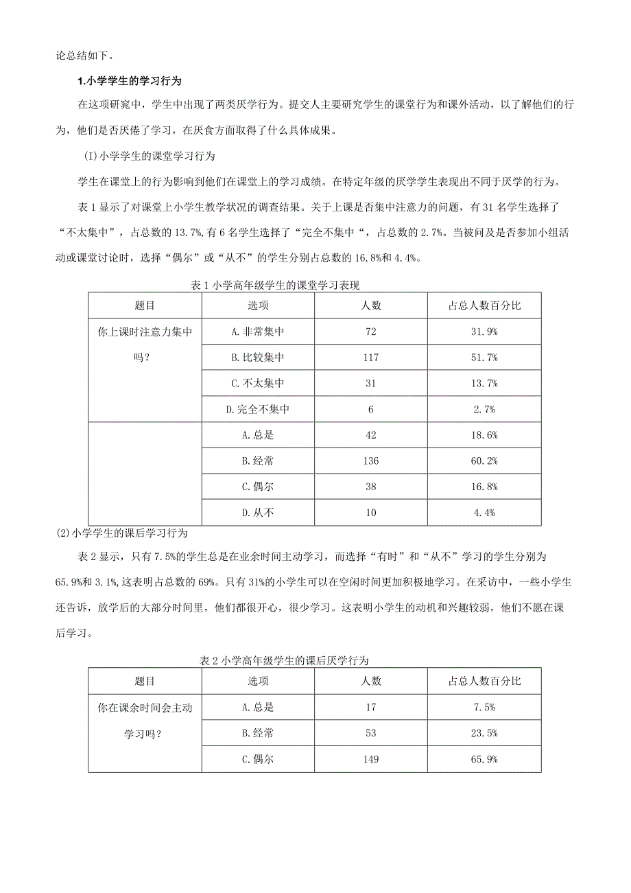 【《小学生厌学现象的调研分析》5700字（论文）】.docx_第2页