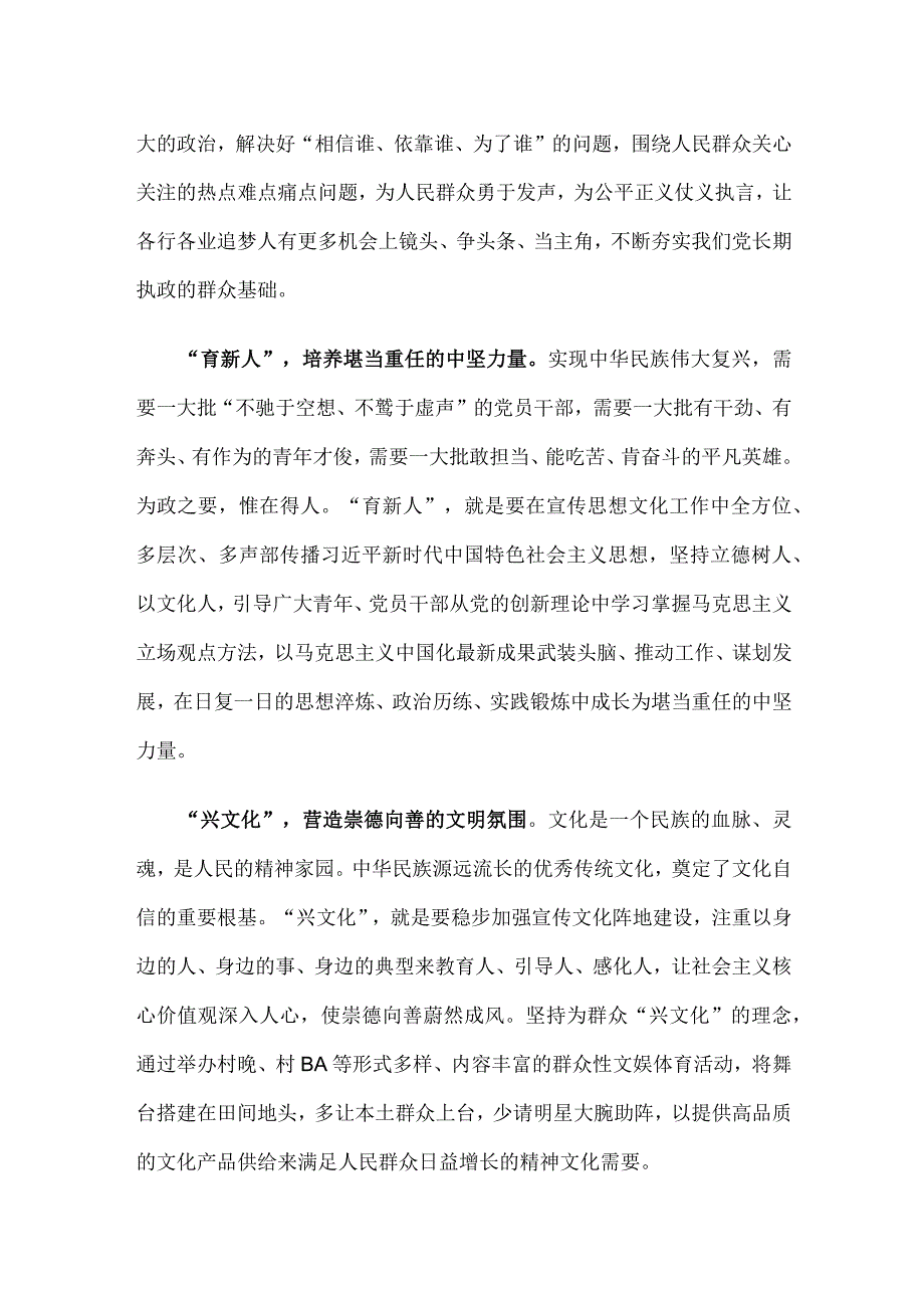 贯彻对宣传思想文化工作重要指示心得体会发言.docx_第2页