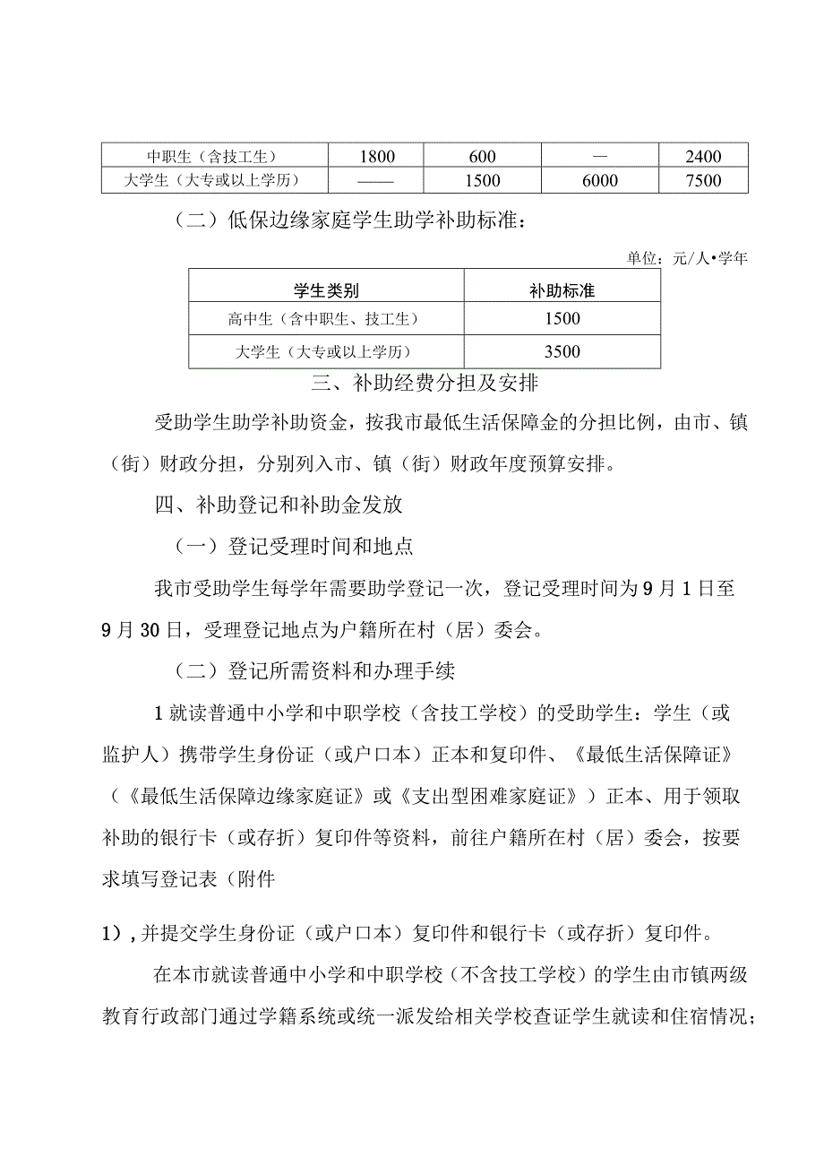 东莞市低保家庭和低保边缘家庭在校学生助学补助实施方案（征求意见稿）.docx_第2页