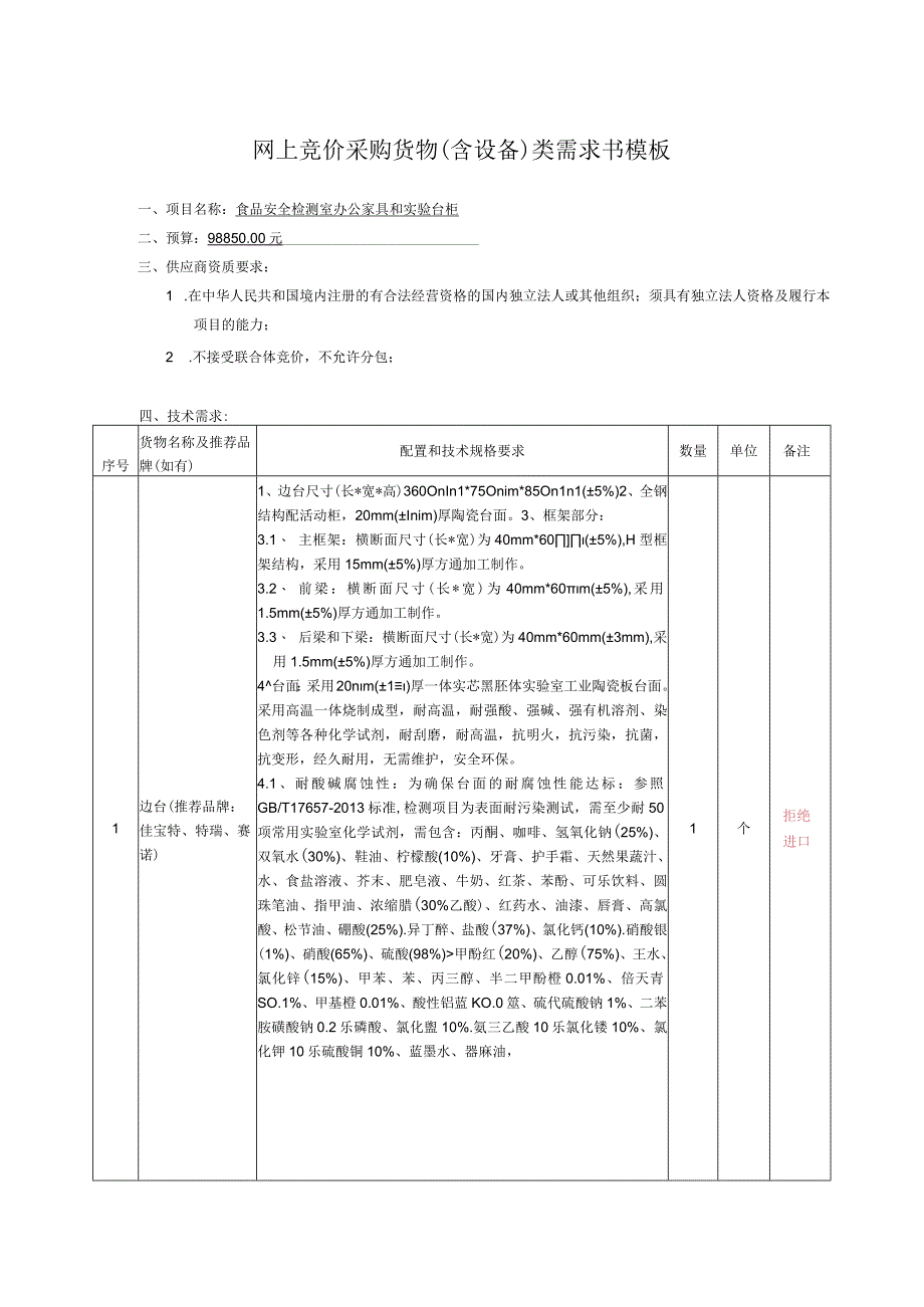 网上竞价采购货物含设备类需求书模板.docx_第1页