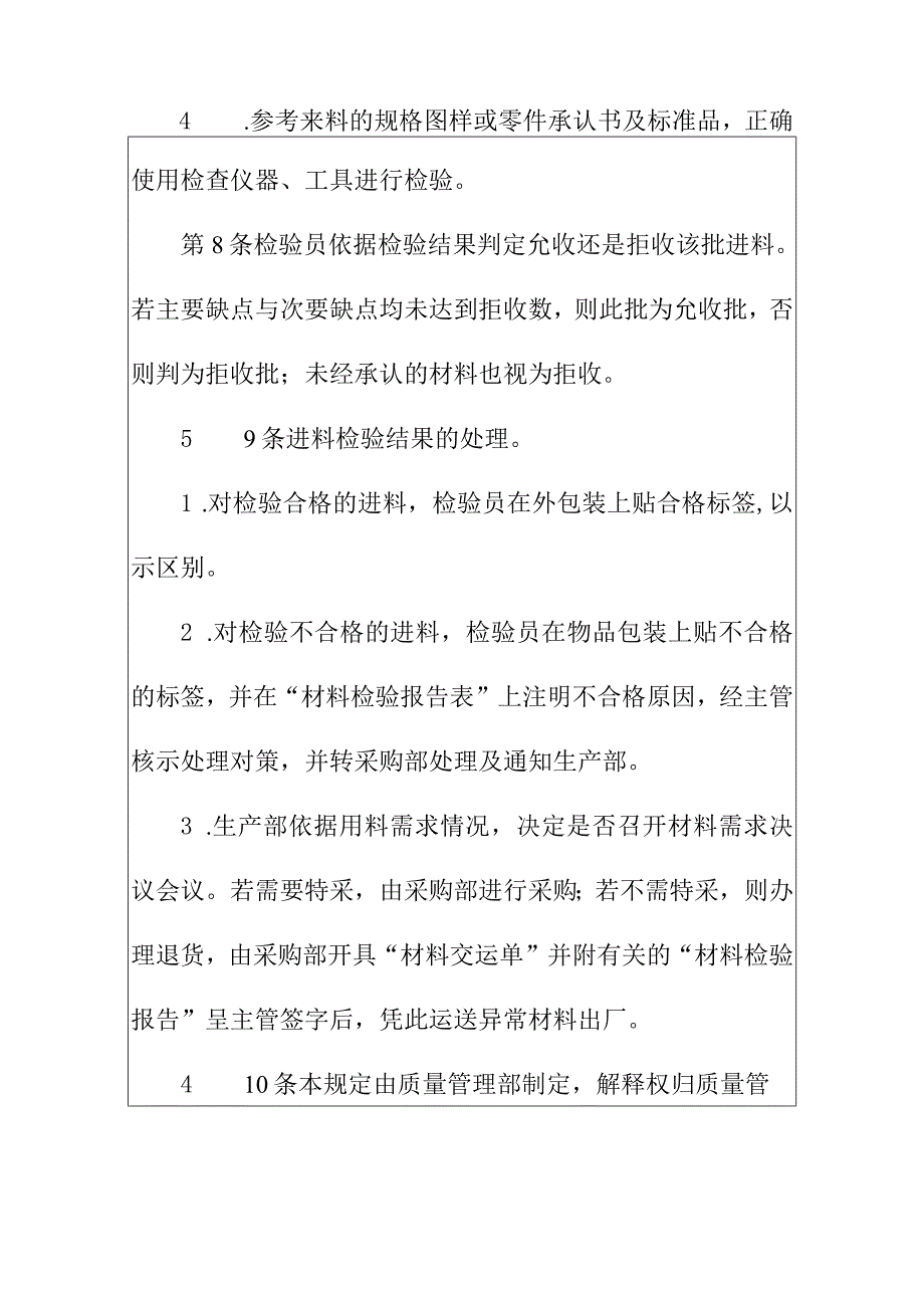 工厂生产原材料进料检验规定.docx_第3页