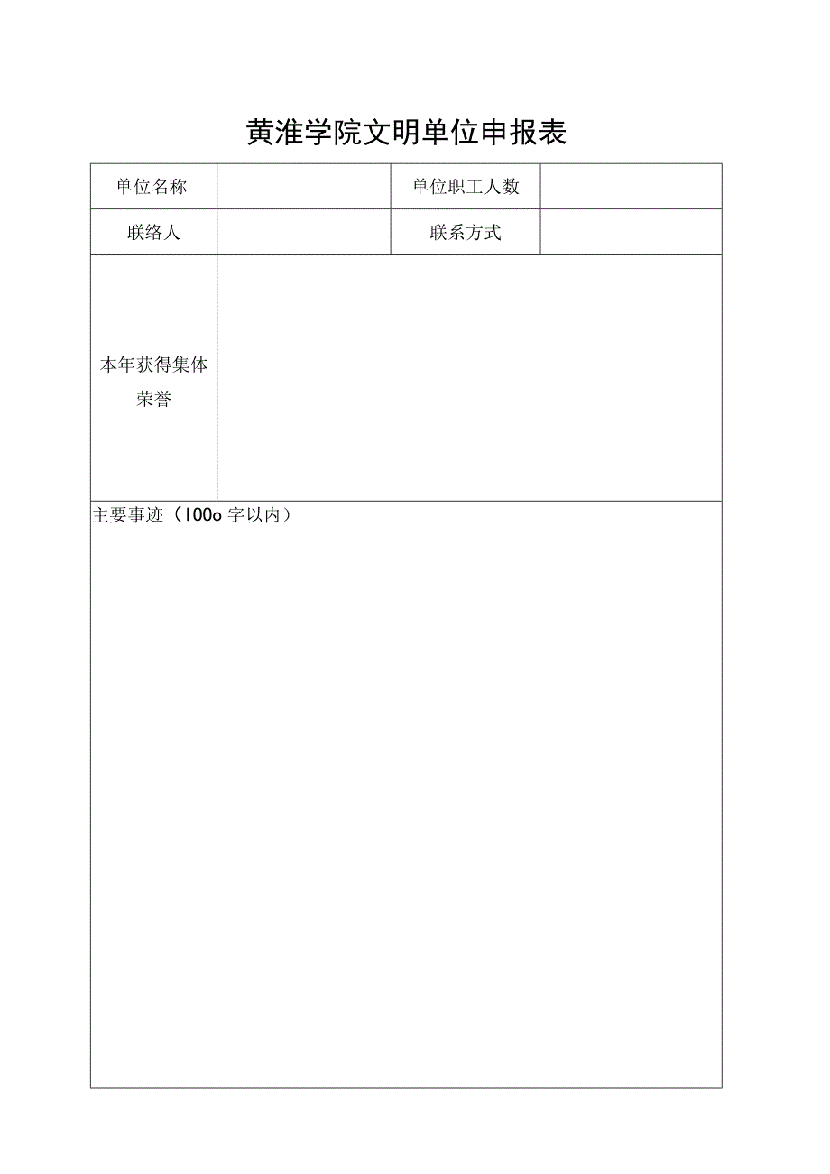 黄淮学院文明单位申报表.docx_第1页