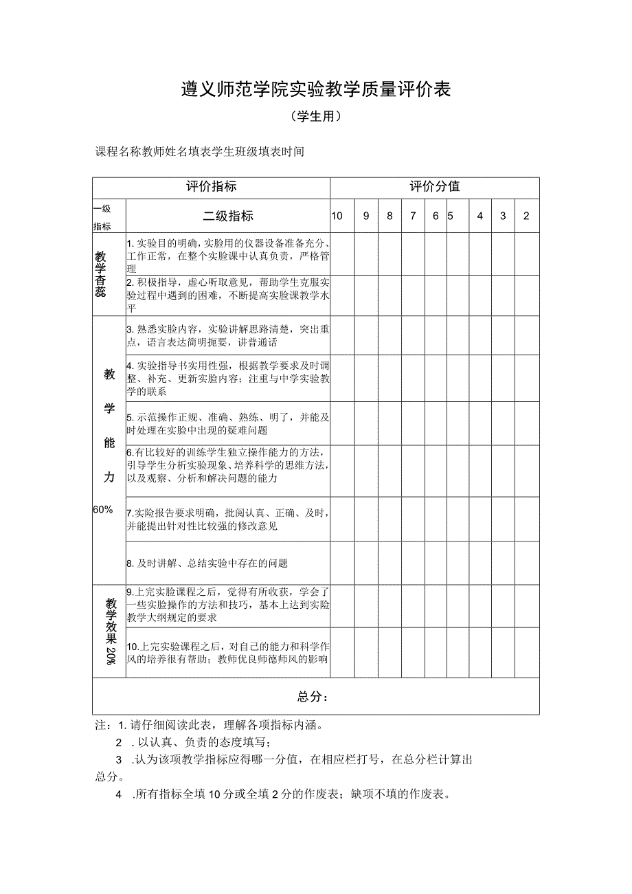 遵义师范学院课堂教学质量评价表.docx_第2页