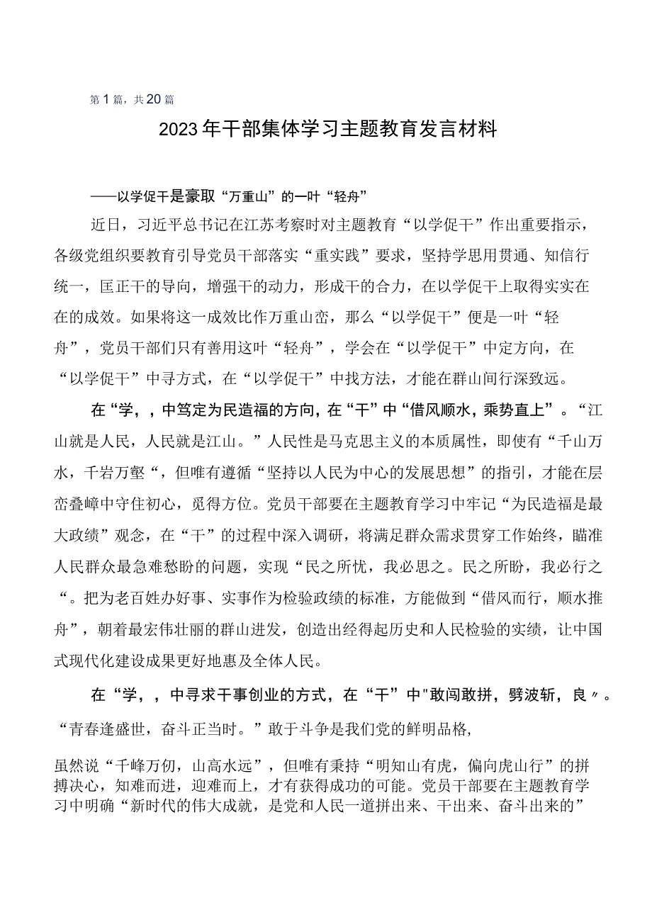 （多篇汇编）学习贯彻2023年第二阶段主题教育研讨交流发言提纲.docx_第1页