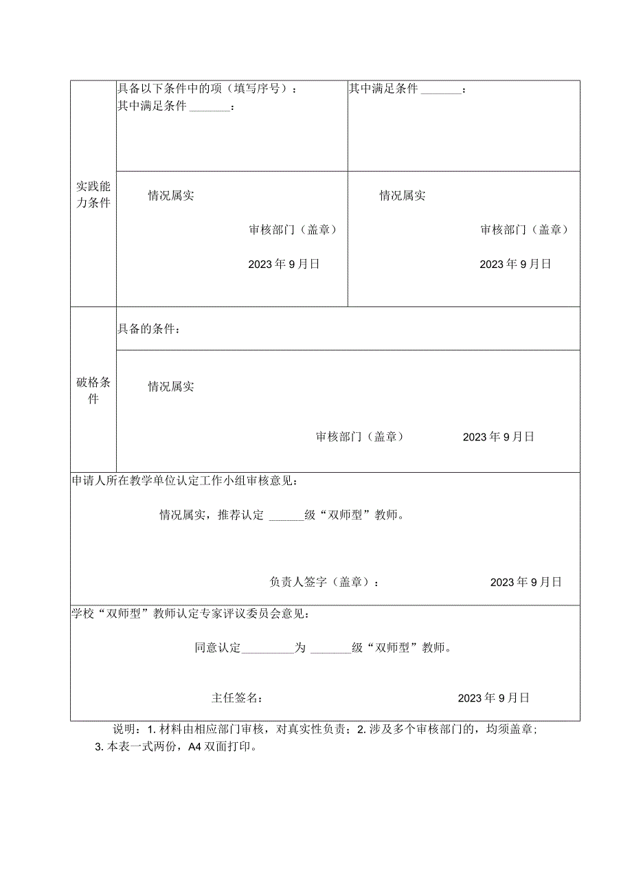 黄冈职业技术学院2023年“双师型”教师认定申请表.docx_第2页