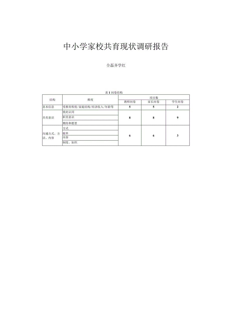 中小学家校共育现状调研报告.docx_第1页