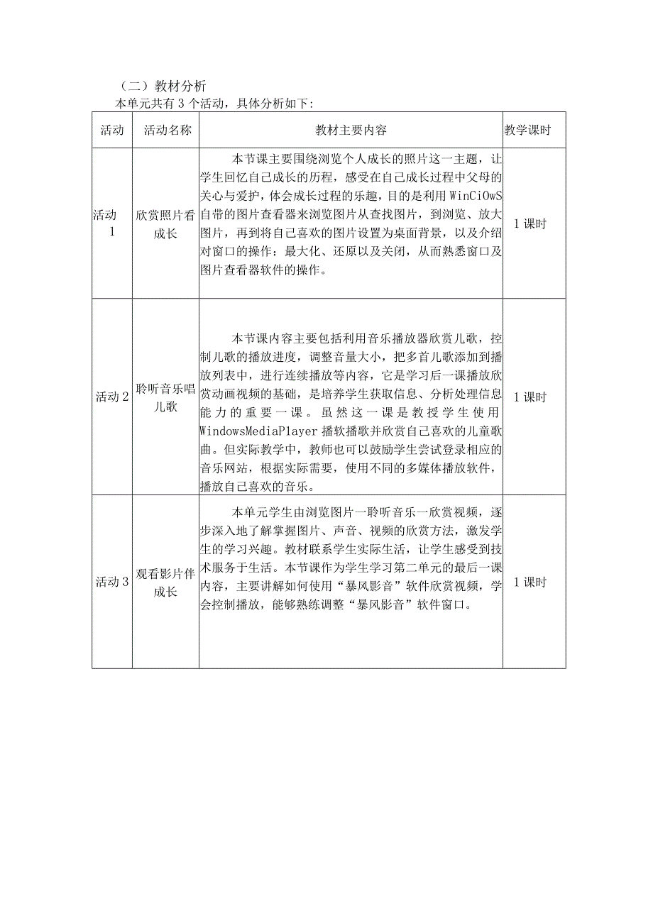 信息技术 三年级 第一学期 电子工业出版社《打开窗口找童趣》 单元作业设计.docx_第2页