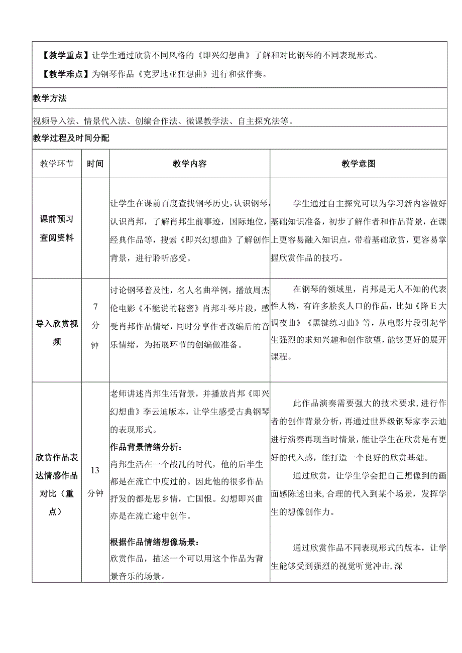 全国优质课一等奖职业学校公共艺术教师教学设计和说课大赛《钢琴诗人——肖邦》教学设计.docx_第3页