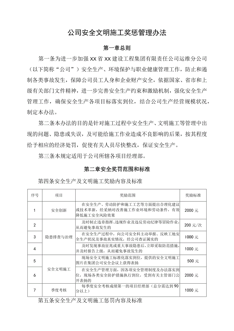 公司安全文明施工奖惩管理办法(1).docx_第1页