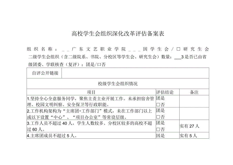 高校学生会组织深化改革评估备案表.docx_第1页