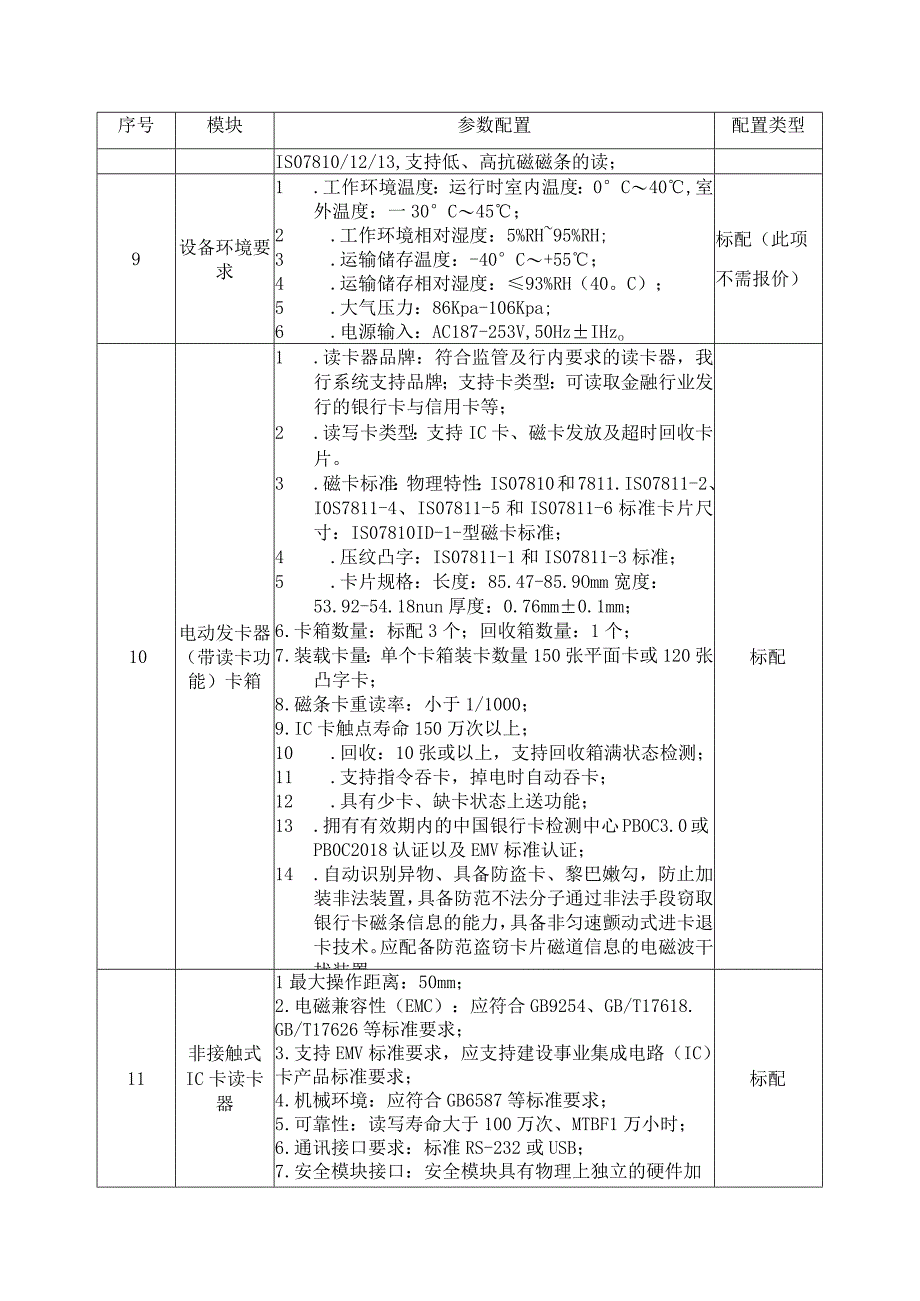 非现金智能柜台配置要求固定式智能柜台配置要求一技术参数.docx_第3页