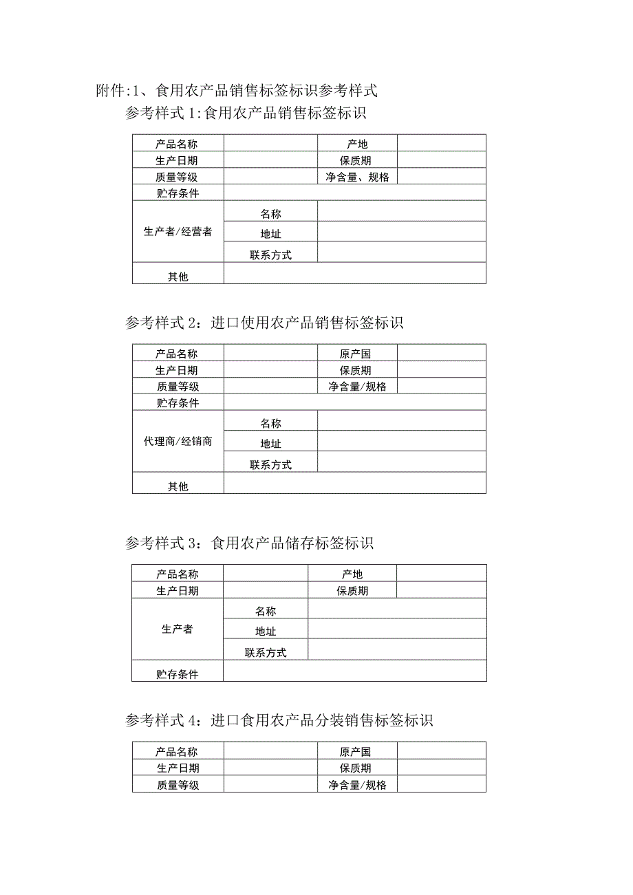 食用农产品销售标签标识参考样式.docx_第1页