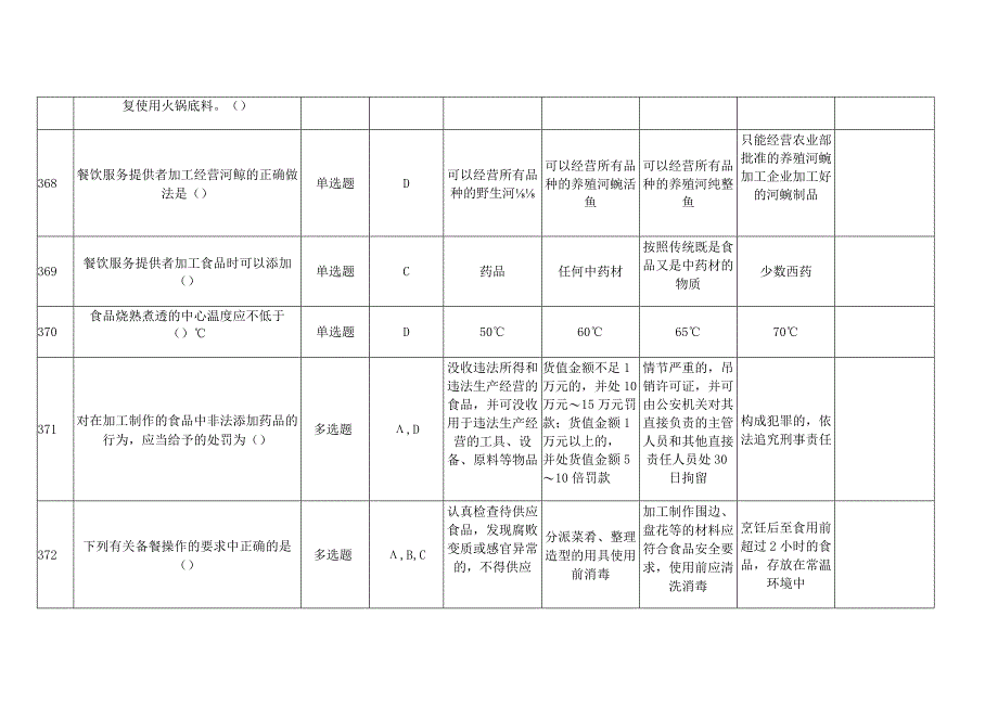 食品安全管理员考试题八（通用版）.docx_第3页