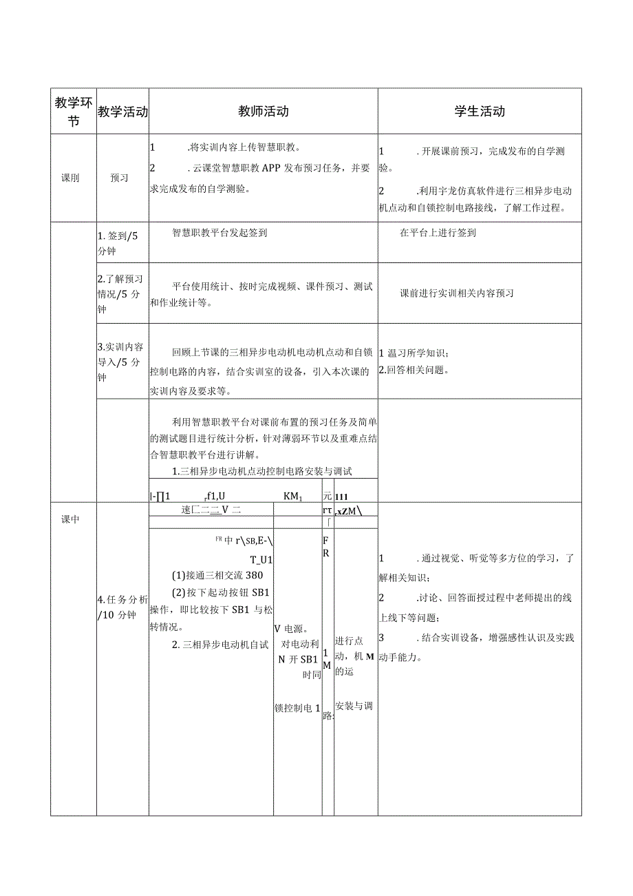 电机与电气控制技术教案-6实训二 三相异步电动机点动和自锁控制电路安装与调试.docx_第2页