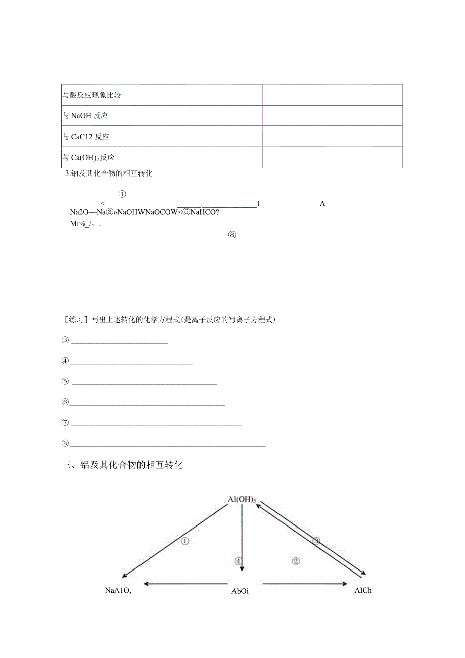 理科元素及其化合物学案第八讲 常见的金属元素及其化合物.docx_第3页