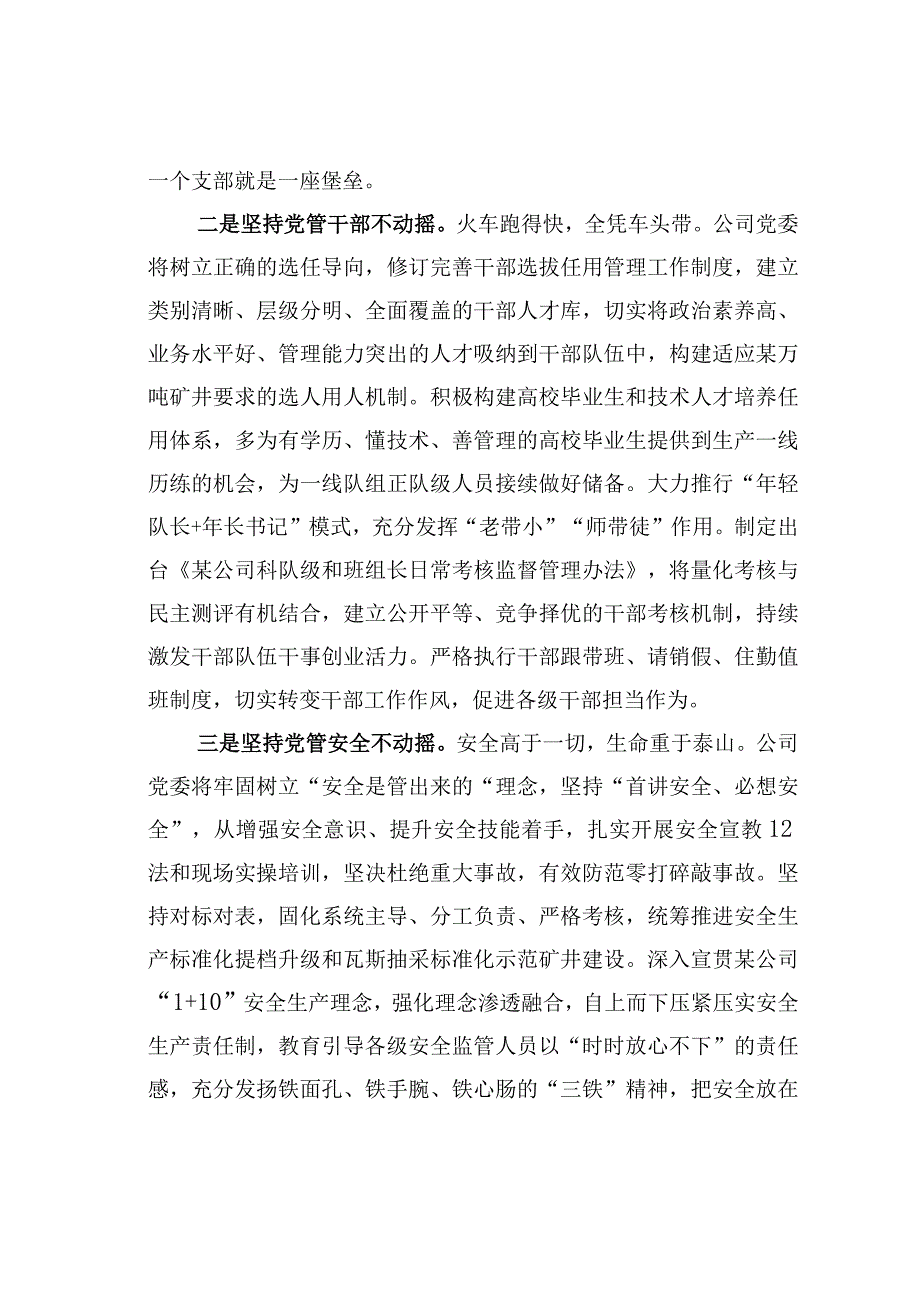 某某公司高质量党建引领保障企业高质量发展工作经验交流材料.docx_第2页