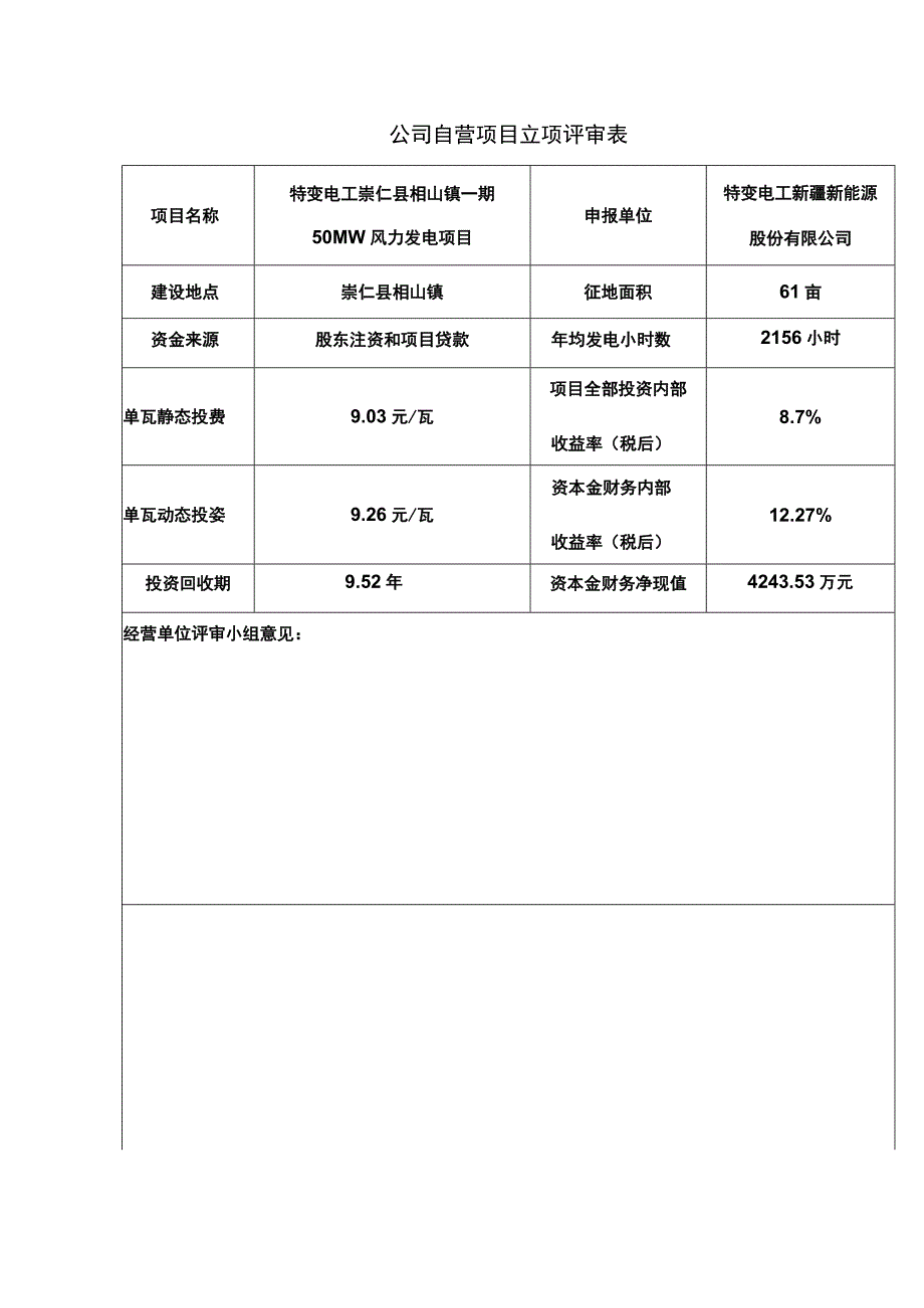 特变电工崇仁县相山镇一期50mw风力发电项目可行性论证报告.docx_第1页