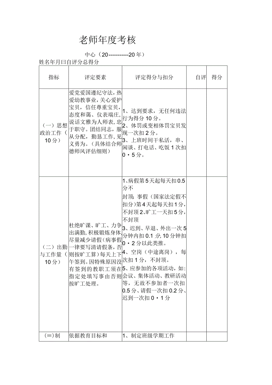 幼儿园幼儿教师年度考核.docx_第1页