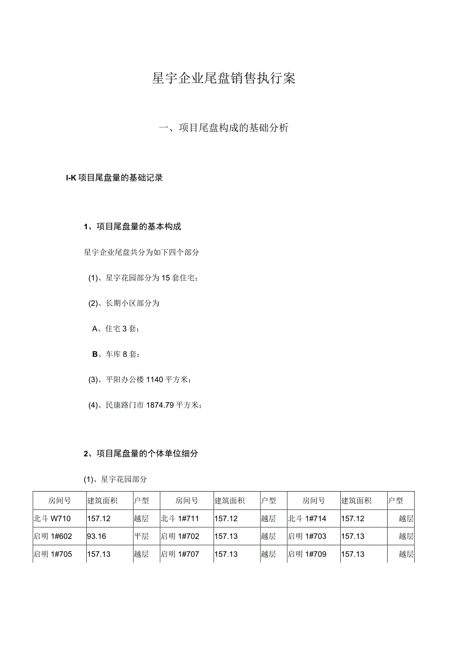 星宇公司收尾阶段处理计划.docx_第1页