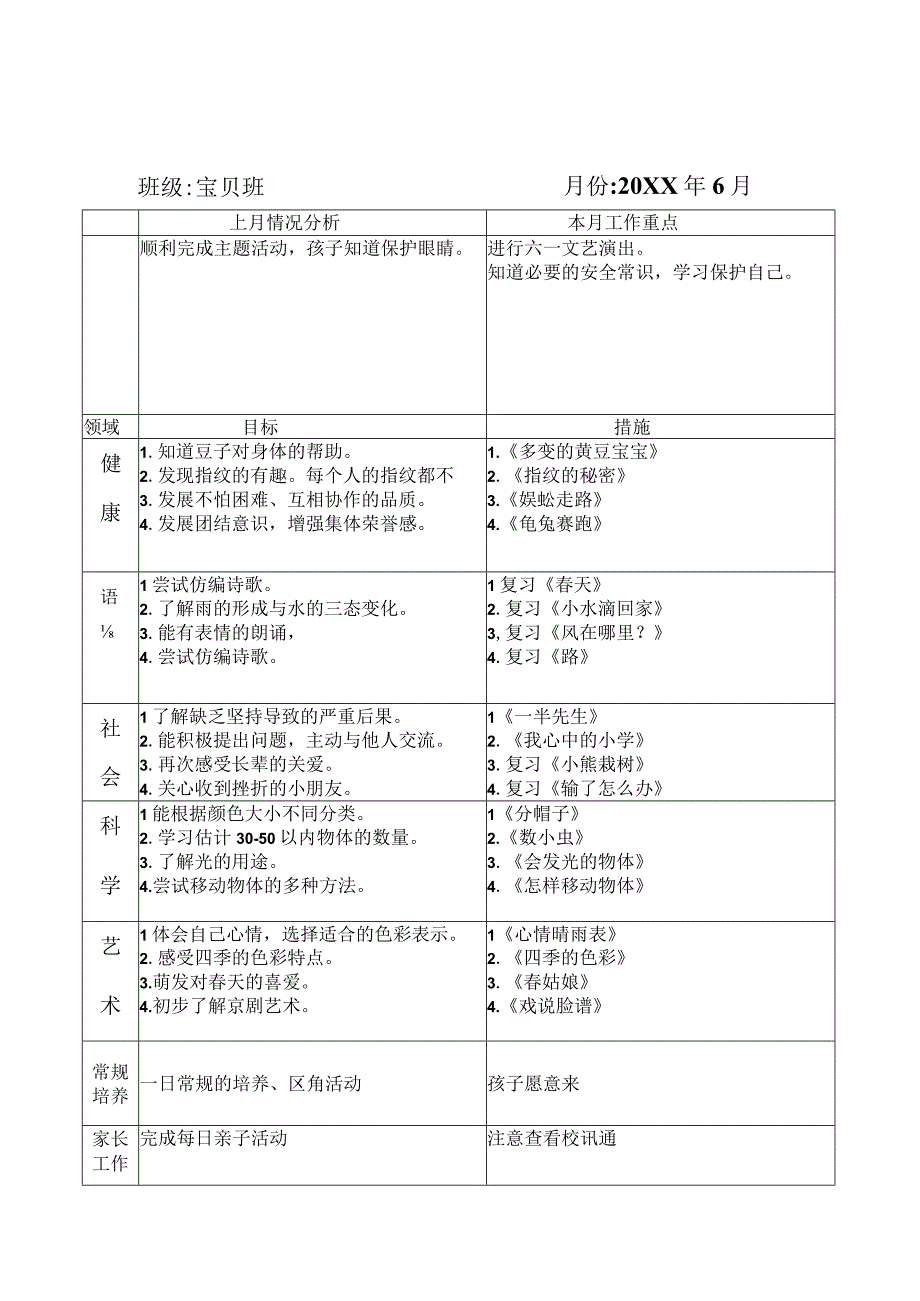 幼儿园月计划表(1).docx_第1页