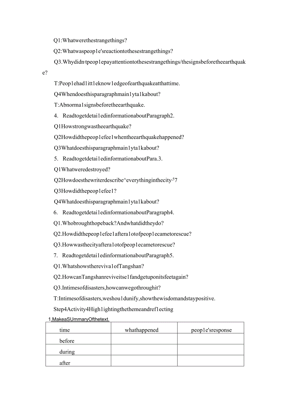 人教课标新教材必修1-3教案Unit 4 Natural Disasters-Reading & Thinking.docx_第2页