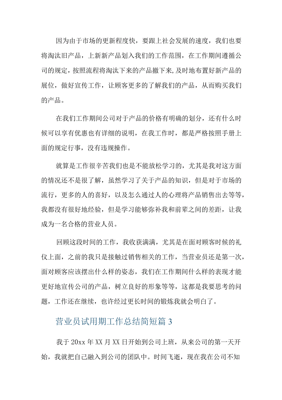 营业员试用期工作总结简短篇总结三篇.docx_第3页