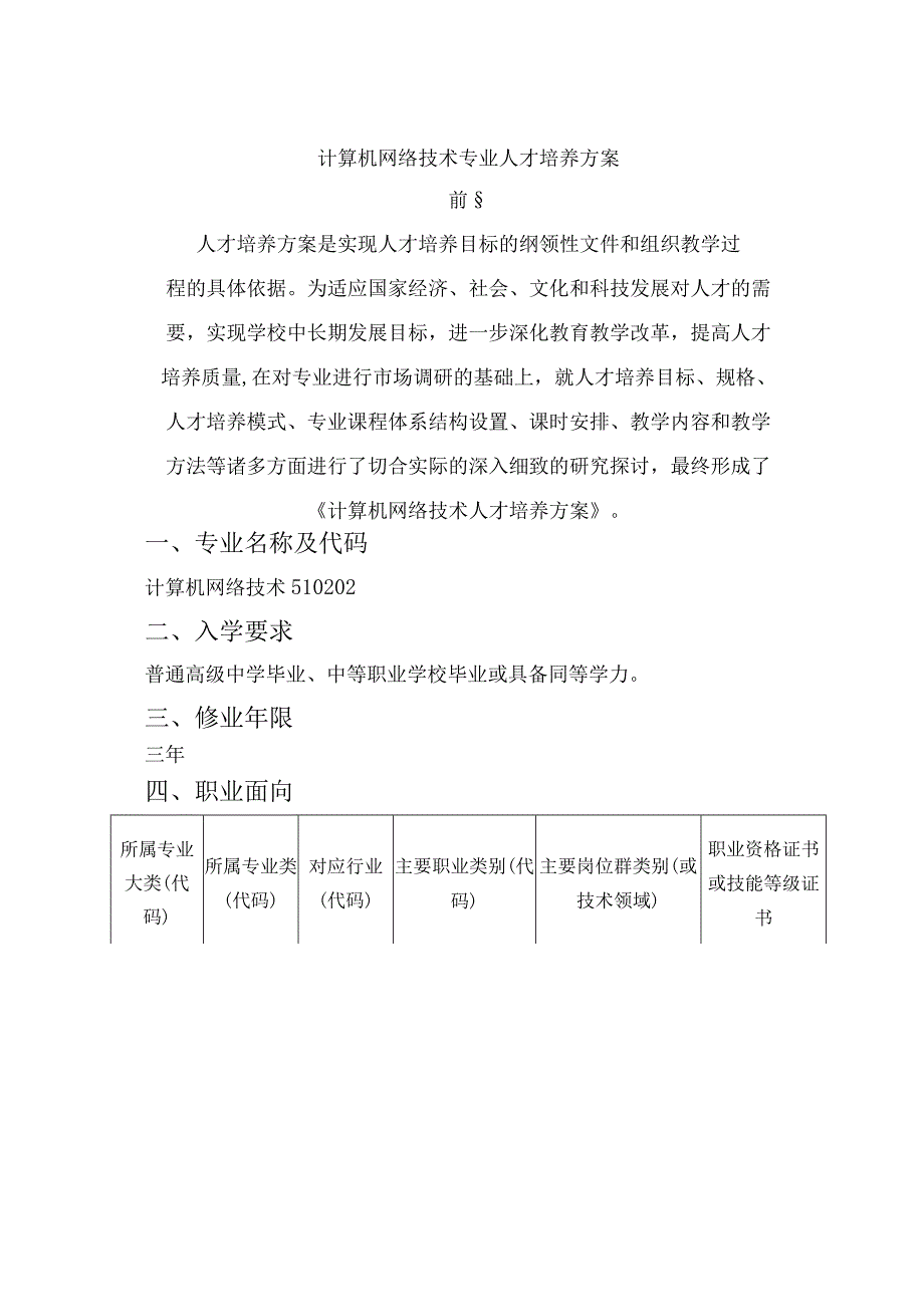 贵州建设职业技术学院计算机网络技术专业人才培养方案.docx_第3页