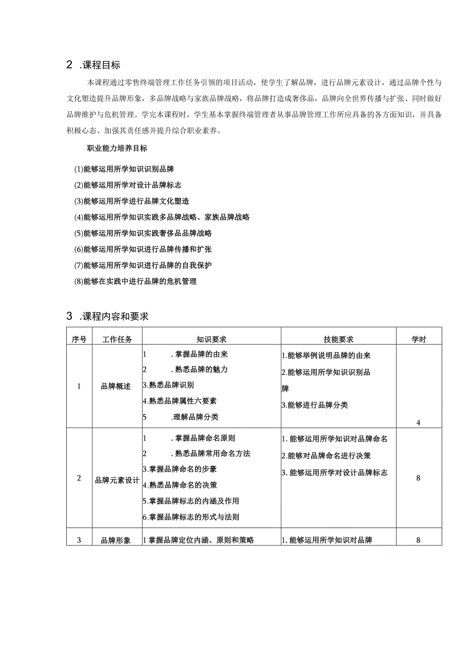 品牌管理（第二版）课程标准、期末试卷.docx_第2页