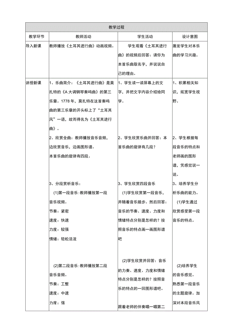 五年级下册第9课第2课时《认知音乐中的节奏-观看土耳其进行曲》（教案）.docx_第2页