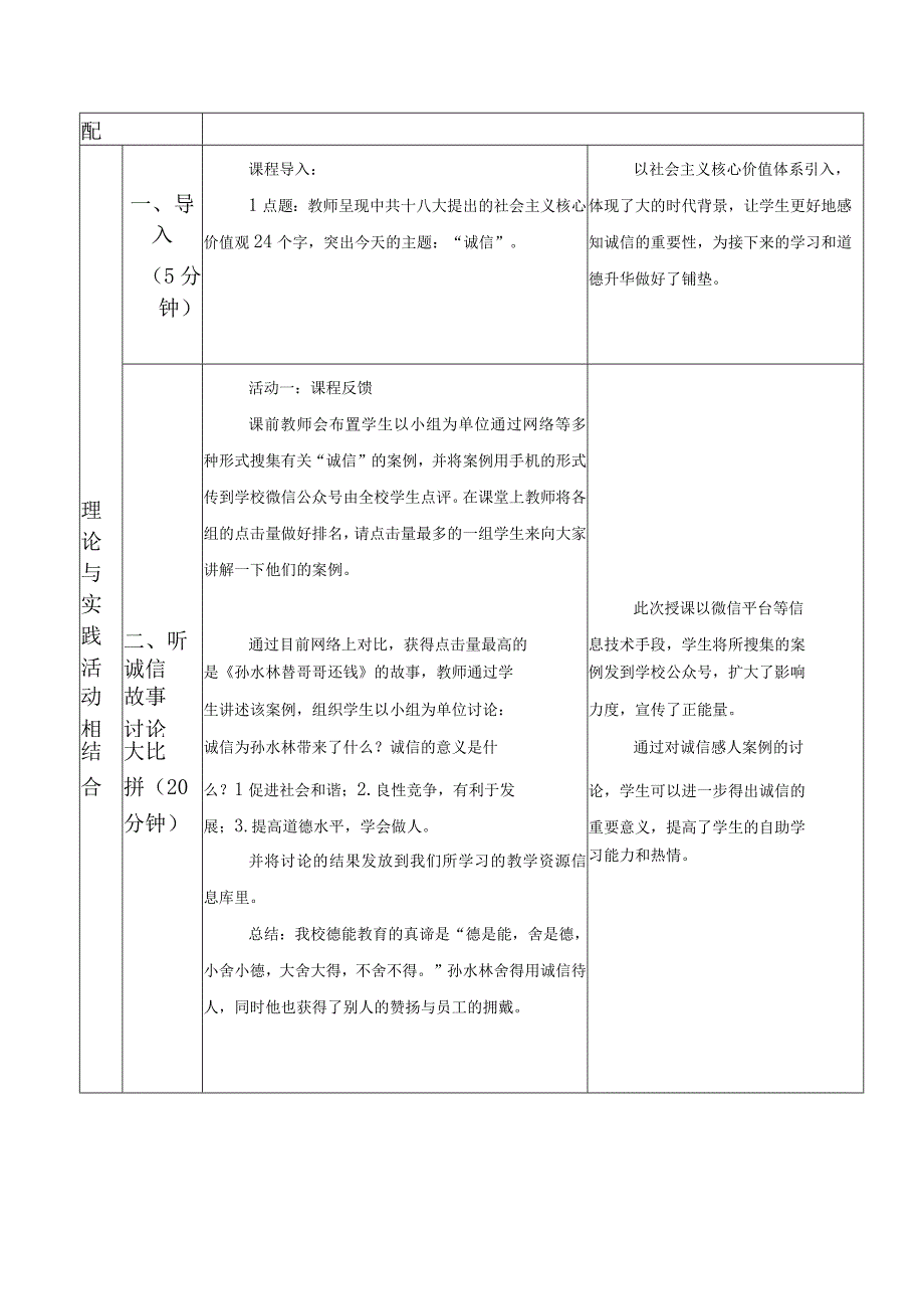 全国职业学校教师信息化教学说课大赛一等奖德育心理健康教育《诚信—撬动人生的支点》教学设计.docx_第2页