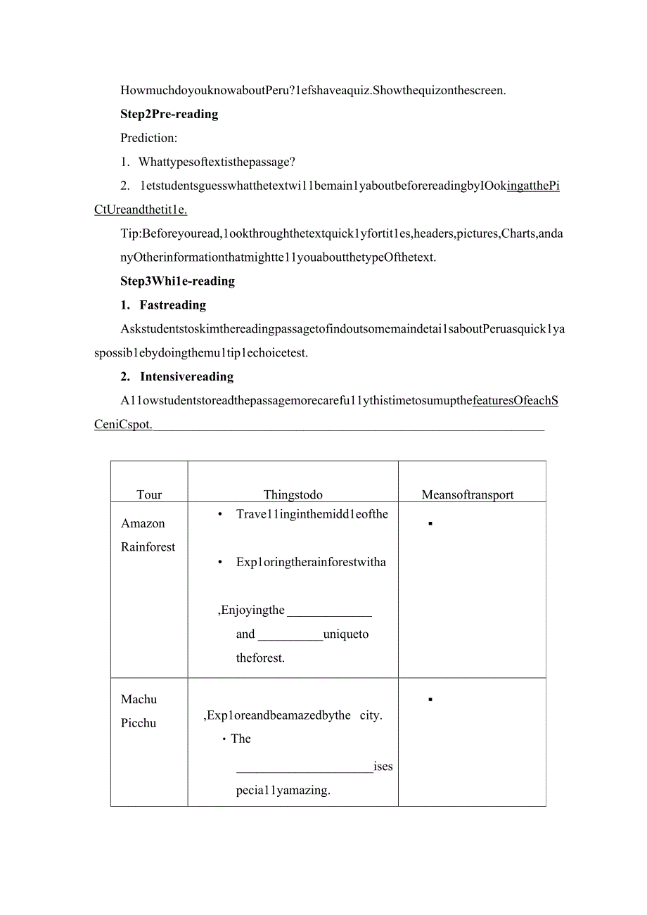 人教课标新教材必修1-3教案Unit 2 Travelling Around-Reading and Thinking.docx_第2页