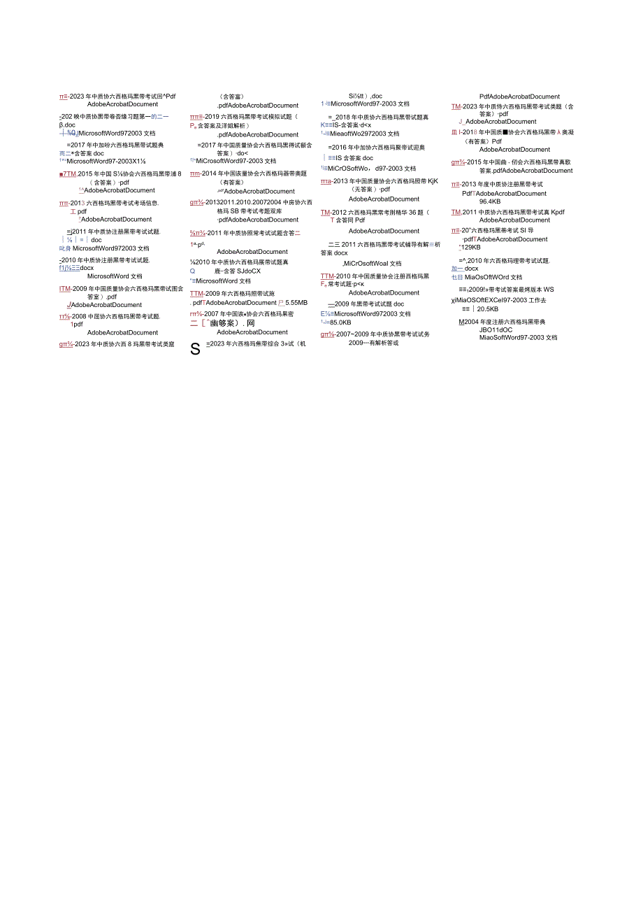 六西格玛黑带考试历年试题汇编（含答案共36份-更新至2022年）.docx_第2页