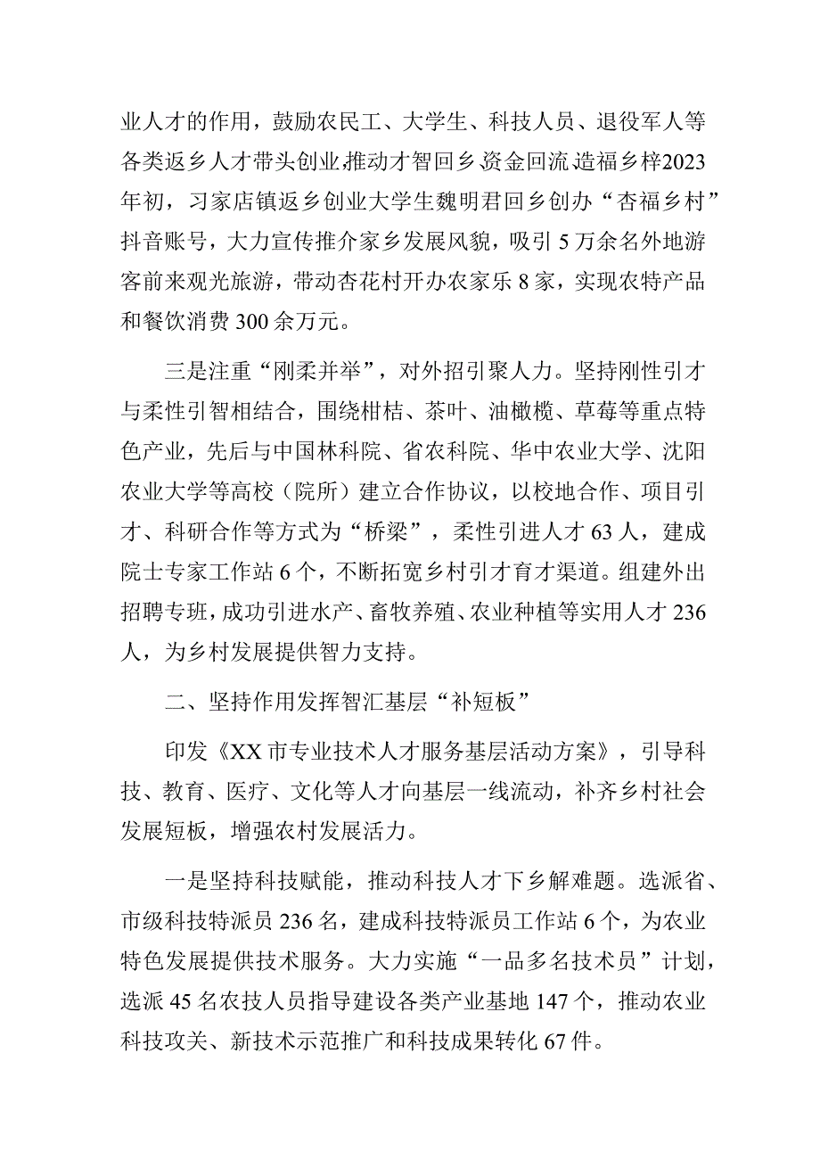 乡村人才振兴工作高质量发展专题研讨经验交流发言材料.docx_第2页